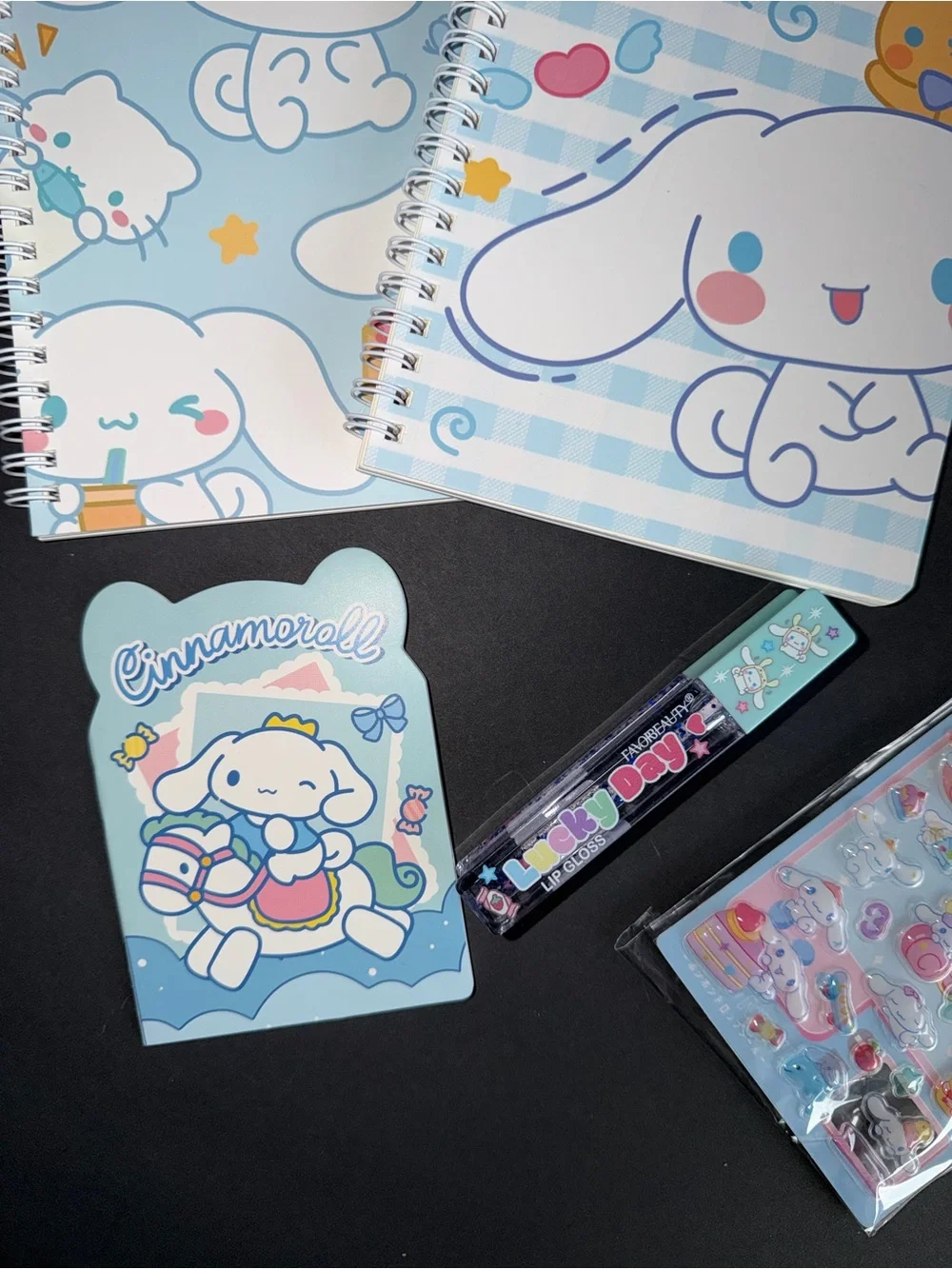 Sanrio Cinnamoroll Stationary Bundle notepads pens correction tape stamp set